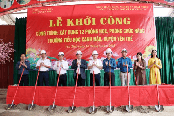 Ủy ban MTTQ tỉnh phối hợp tổ chức khởi công  xây dựng Trường Tiểu học Canh Nậu, huyện Yên Thế